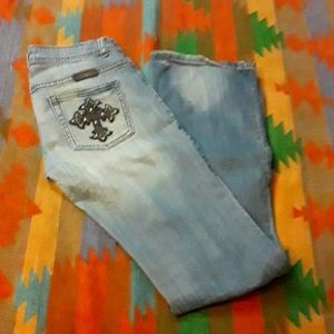 Cowgirl tuff cross pocket bootcut jeans